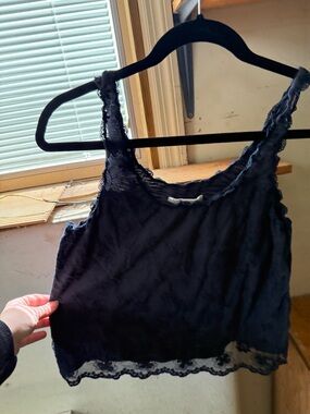 Abercrombie & Fitch Navy Lace Trim Cami